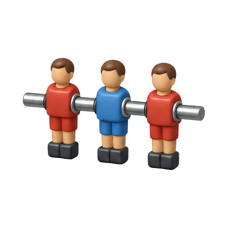 colorful foosball player figures