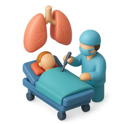 3D Medical Icon of Surgeon Performing Procedure