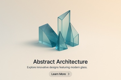 Modern Abstract Glass Architectural Forms in 3D