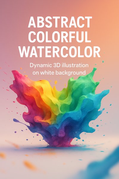 Vibrant Abstract Colorful Watercolor Splash Illustration