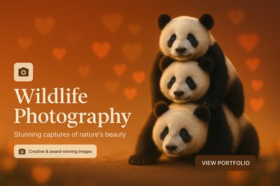 Charming Panda Family Image for Wildlife Photography Portfolio