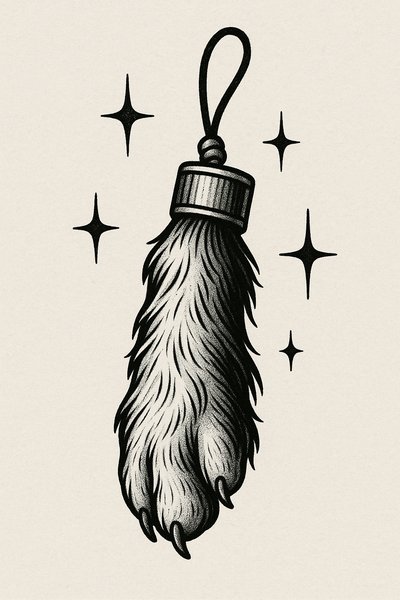 Illustration of a Stylized Animal Paw with Sparkles