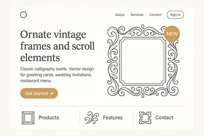 Modern Landing Page Design with Vintage Elements