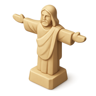 3D Icon of Christ in Isometric View with Volumetric Feel