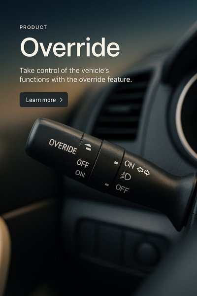 Sleek Web Page Design Featuring Vehicle Control Interface