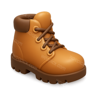 Stylish 3D Hiking Boot Icon with Laces