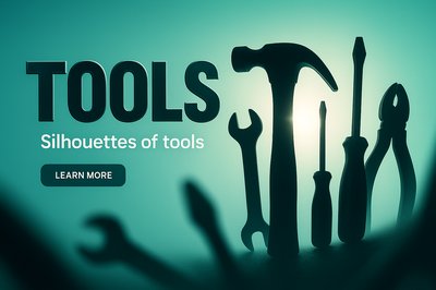 Silhouettes of Tools in a Creative Design