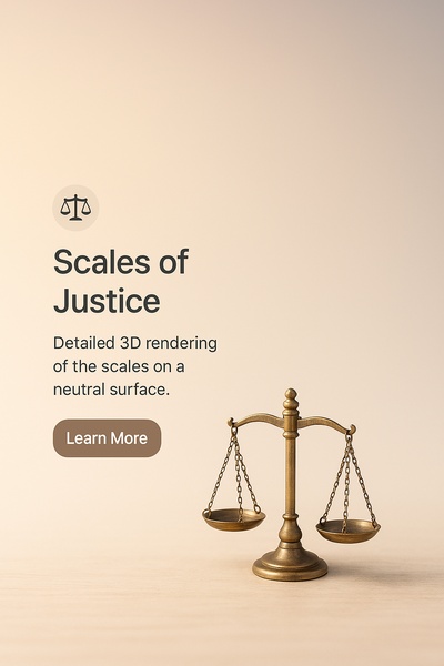 3D Scales of Justice in Realistic Style
