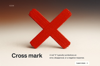 Stylish Cross Mark Design for Web Page Layout