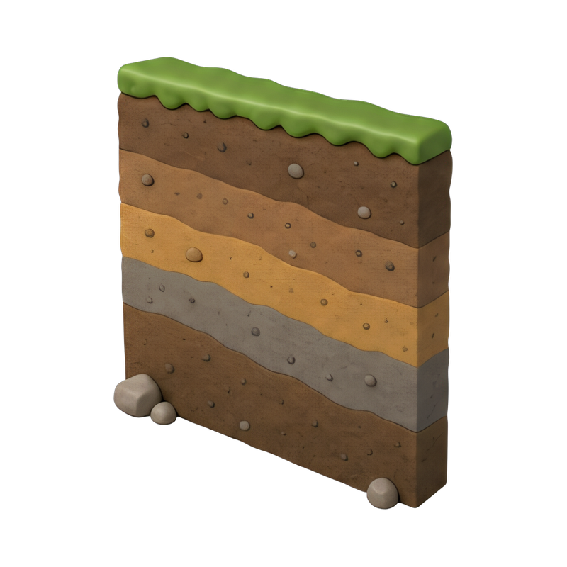 Detailed stratigraphy profile wall