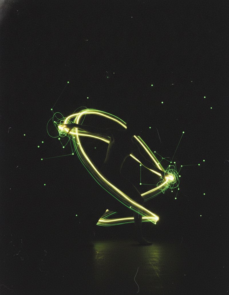 Moody underwater dancer in motion
