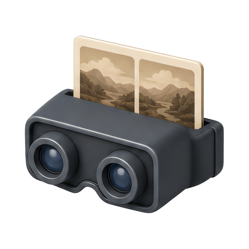 vintage stereoscope with cards