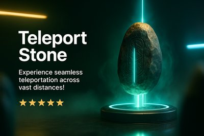 Realistic Neon Teleport Stone Carousel Design
