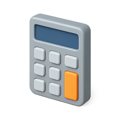 3D Render of a Calculator Icon with Modern Design