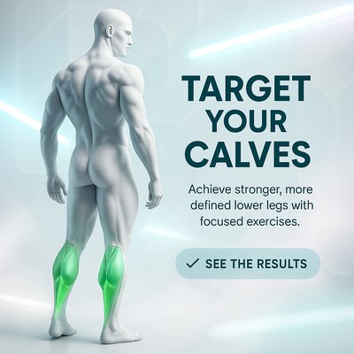 Anatomical Illustration Promoting Calf Exercises