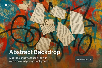 Colorful Grunge Collage with Newspaper Clippings