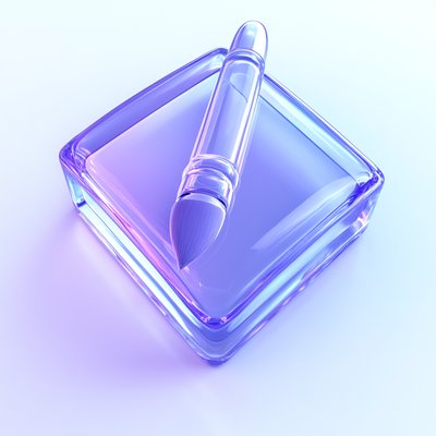 Stylized Cosmetic Packaging with Brush