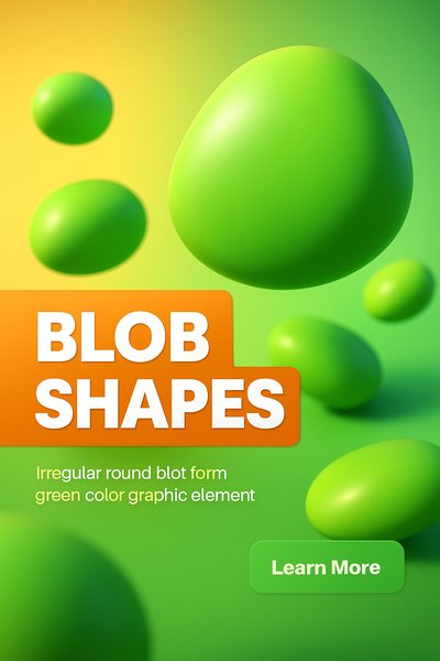 Vibrant Graphic Design Featuring Green Blob Shapes