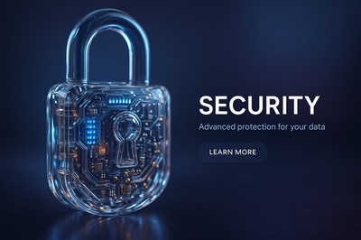 Hyperrealistic 3D Security Lock with Glowing Details