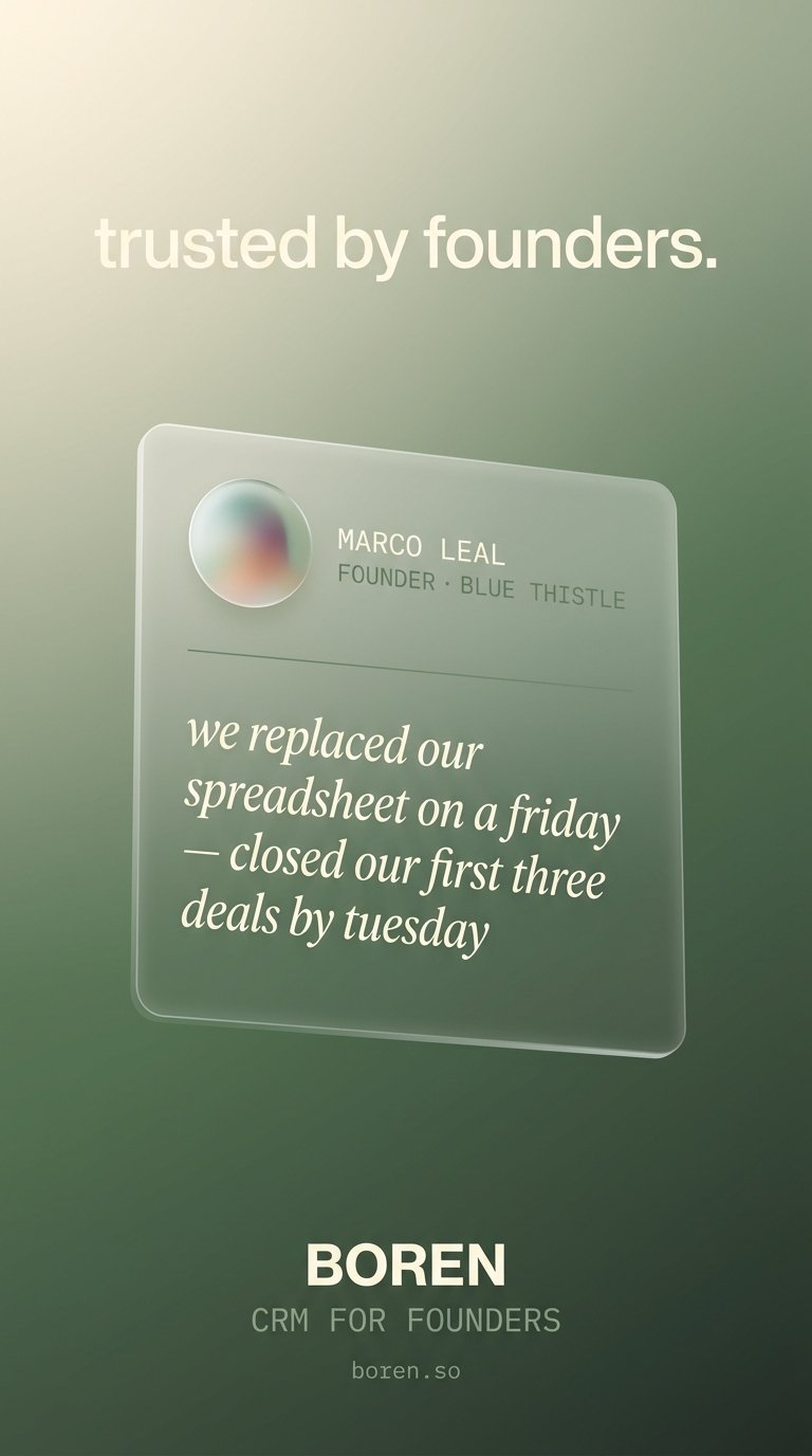 Elegant testimonial from a founder