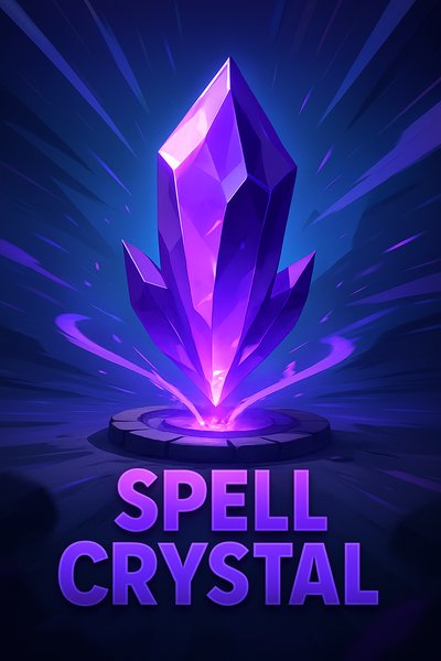 Dynamic Spell Crystal Illustration with Engaging Composition