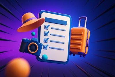 Dynamic Travel Packing List Illustration