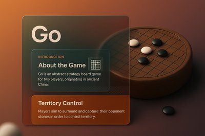 3D Go Game Design Concept with Transparent Elements