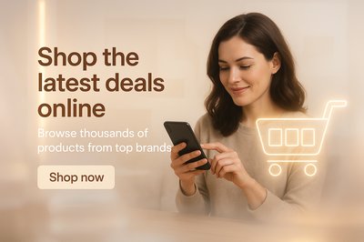Promotional Image for Online Shopping Deals with Engaging Visuals
