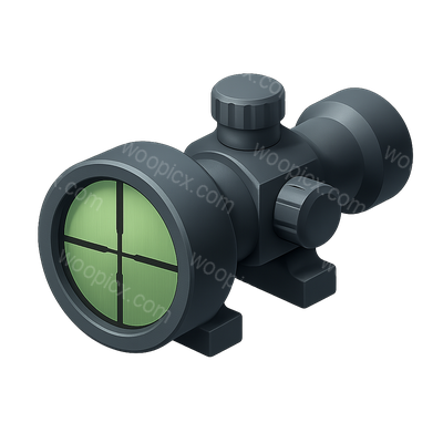3D Sharpshooter Sniper Scope Icon Design