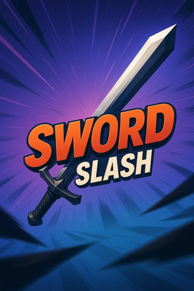 Dynamic Sword Slash Illustration with Bold Typography