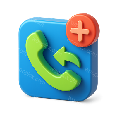 Colorful 3D Call Alert Icon with Isometric Design