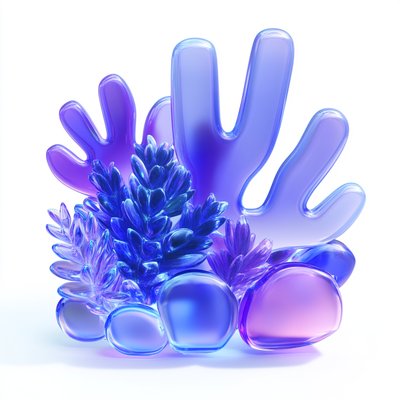 Colorful Glass Coral Sculpture with Modern Design