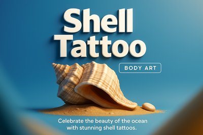 3D Illustration of Shell Tattoo with Ocean Theme