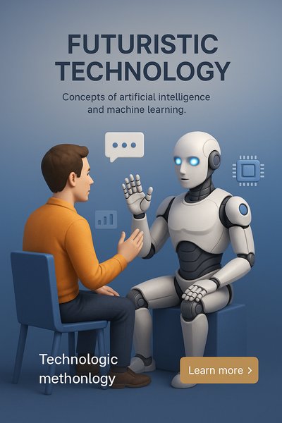 Futuristic Technology and AI Concepts in 3D Illustration