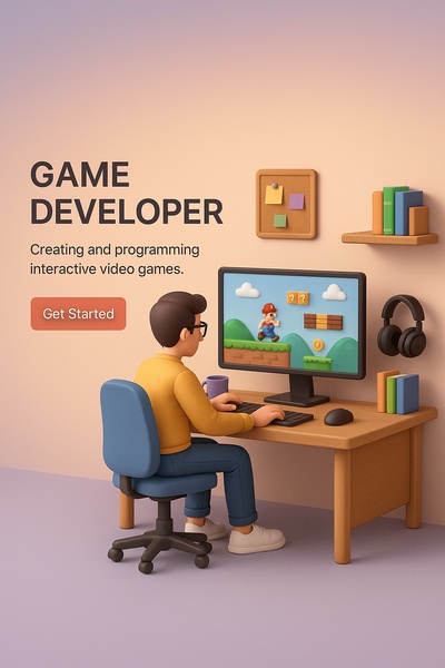 Game Developer Working on Interactive Video Games