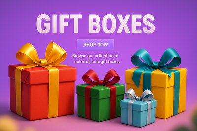 Colorful Gift Boxes Display for Online Shopping