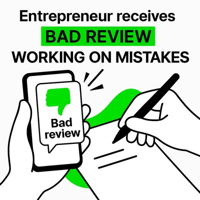 Illustrative Graphic on Entrepreneurial Challenges with Reviews