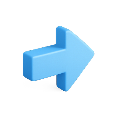 3D Blue Arrow Icon with Smooth Finish