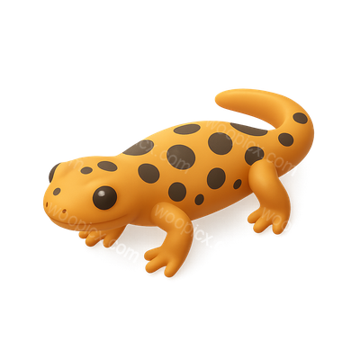 3D Spotted Salamander Icon with Isometric View