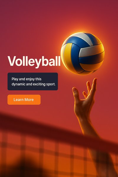 Dynamic Volleyball Action Graphic for Sports Promotion
