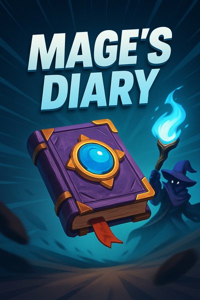 Dynamic Mage's Diary Illustration with Magical Elements