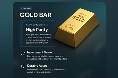 3D Illustration of a Gold Bar with Informative Design Elements