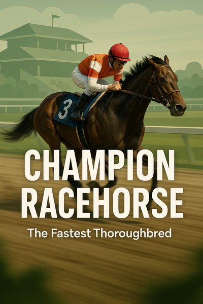 Dynamic Illustration of a Racing Thoroughbred Champion