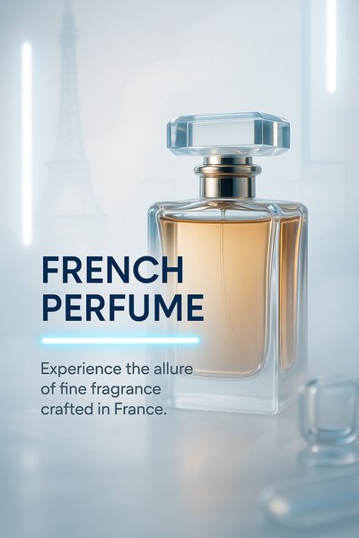 Elegant French Perfume Bottle with Soft Background