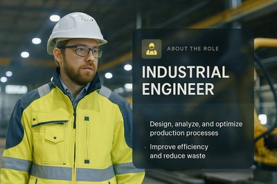 Industrial Engineer Web Design Concept with Interactive Elements