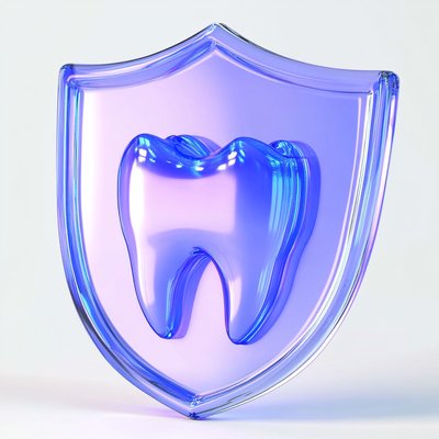 Stylized Tooth and Shield Graphic for Dental Care