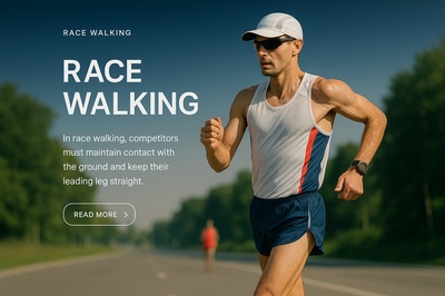 Stylish Race Walking Illustration for Web Design