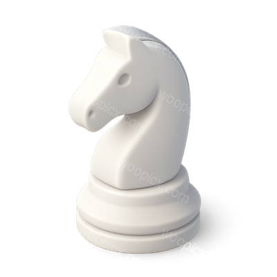 3D Knight Chess Piece Icon in Isometric View