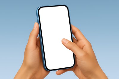 Reading on a Blue Phone with Rounded Edges