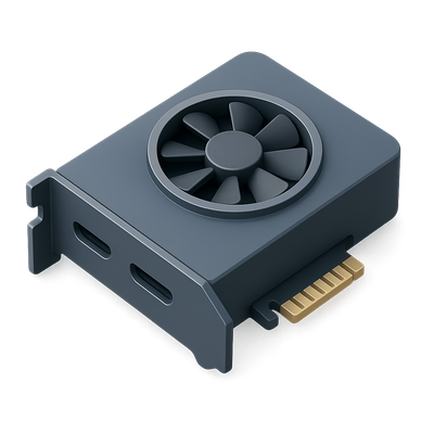 Stylish 3D GPU Icon with Isometric Design